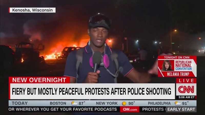 CNN Headline report: Fiery But Mostly Peaceful Protests After Police Shooting