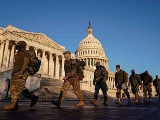 national guard troops patrolling the us capitol ahead of president joe biden inauguration