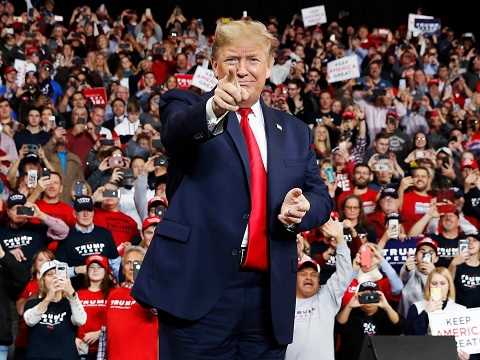 President Donald Trump at rally