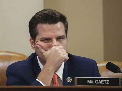 us congressman from florida matt gaetz sad and frowning