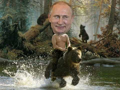 putin riding bear